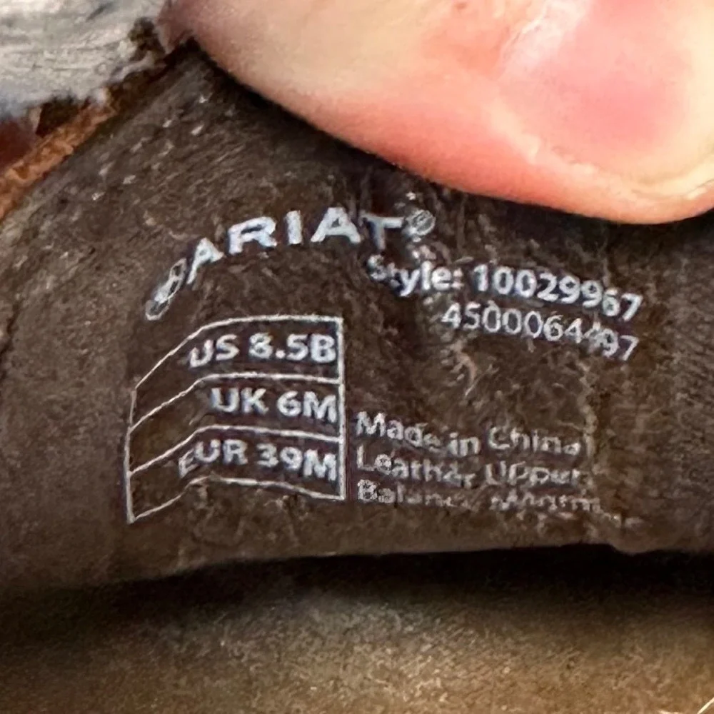 Ariat Bomber Cruiser Brown Distressed Leather Moc Toe Slip On Loafers Womens 8.5